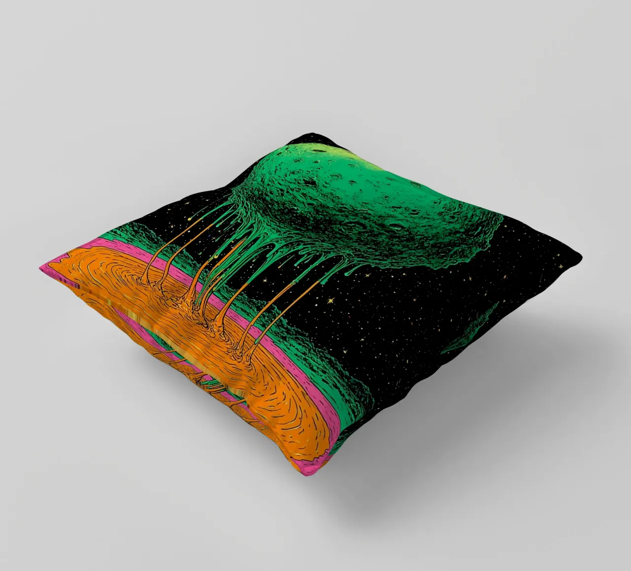 Planet Dripping - Pop Art cuscino da ColorCrash Gallery