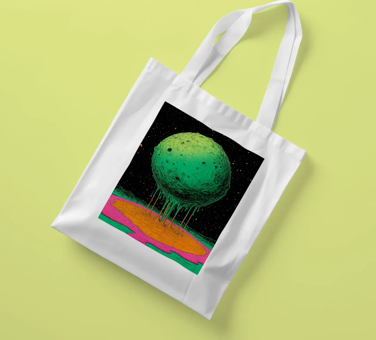 Planet Dripping - Pop Art borsa in juta da ColorCrash Gallery