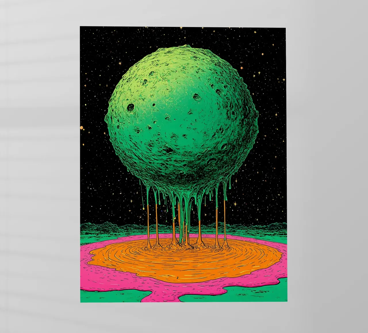 Planet Dripping - Pop Art pellicola backlit da ColorCrash Gallery