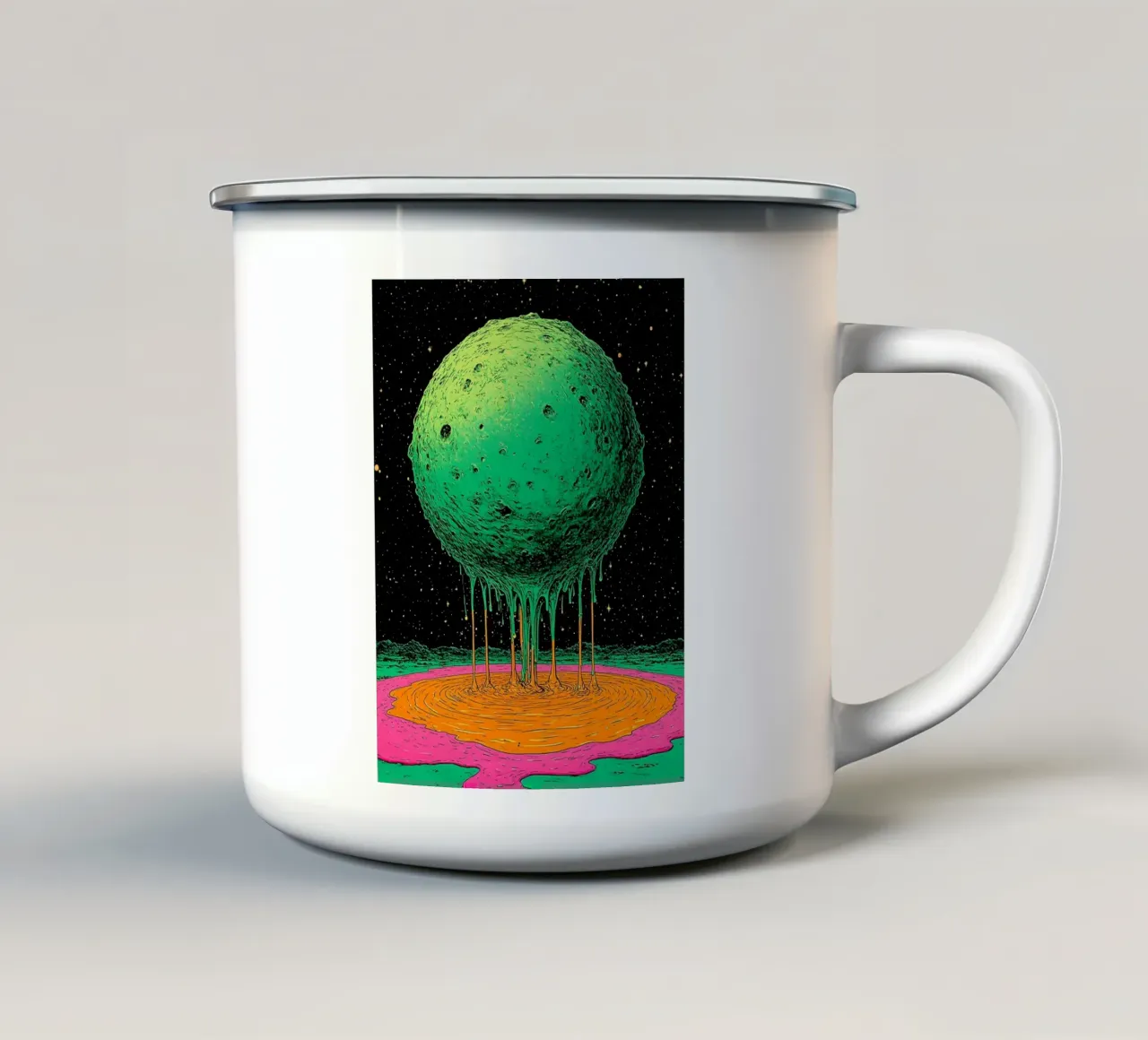 Planet Dripping - Pop Art tazza in smalto da ColorCrash Gallery