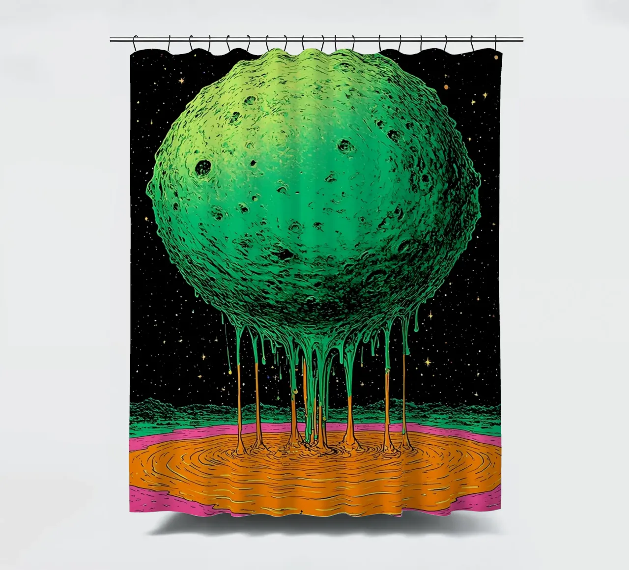 Planet Dripping - Pop Art tenda da doccia da ColorCrash Gallery