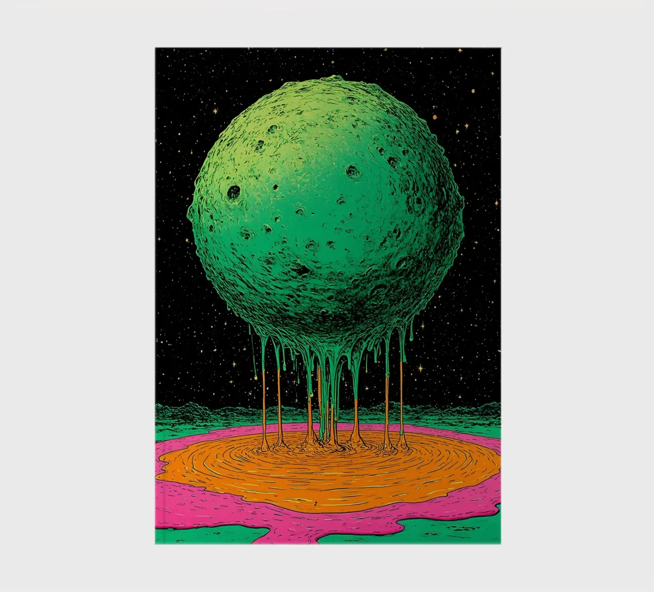 Planet Dripping - Pop Art notebook by ColorCrash Gallery