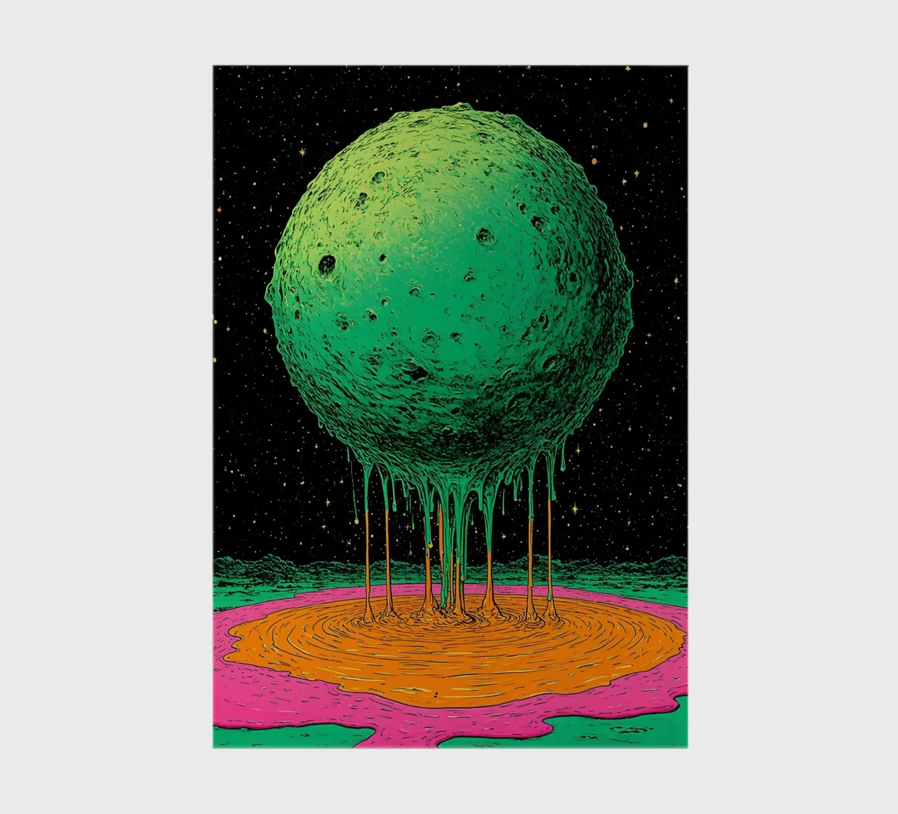 Planet Dripping - Pop Art notebook by ColorCrash Gallery