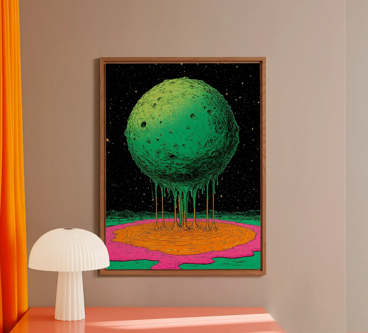 Planet Dripping - Pop Art alluminio dibond da ColorCrash Gallery