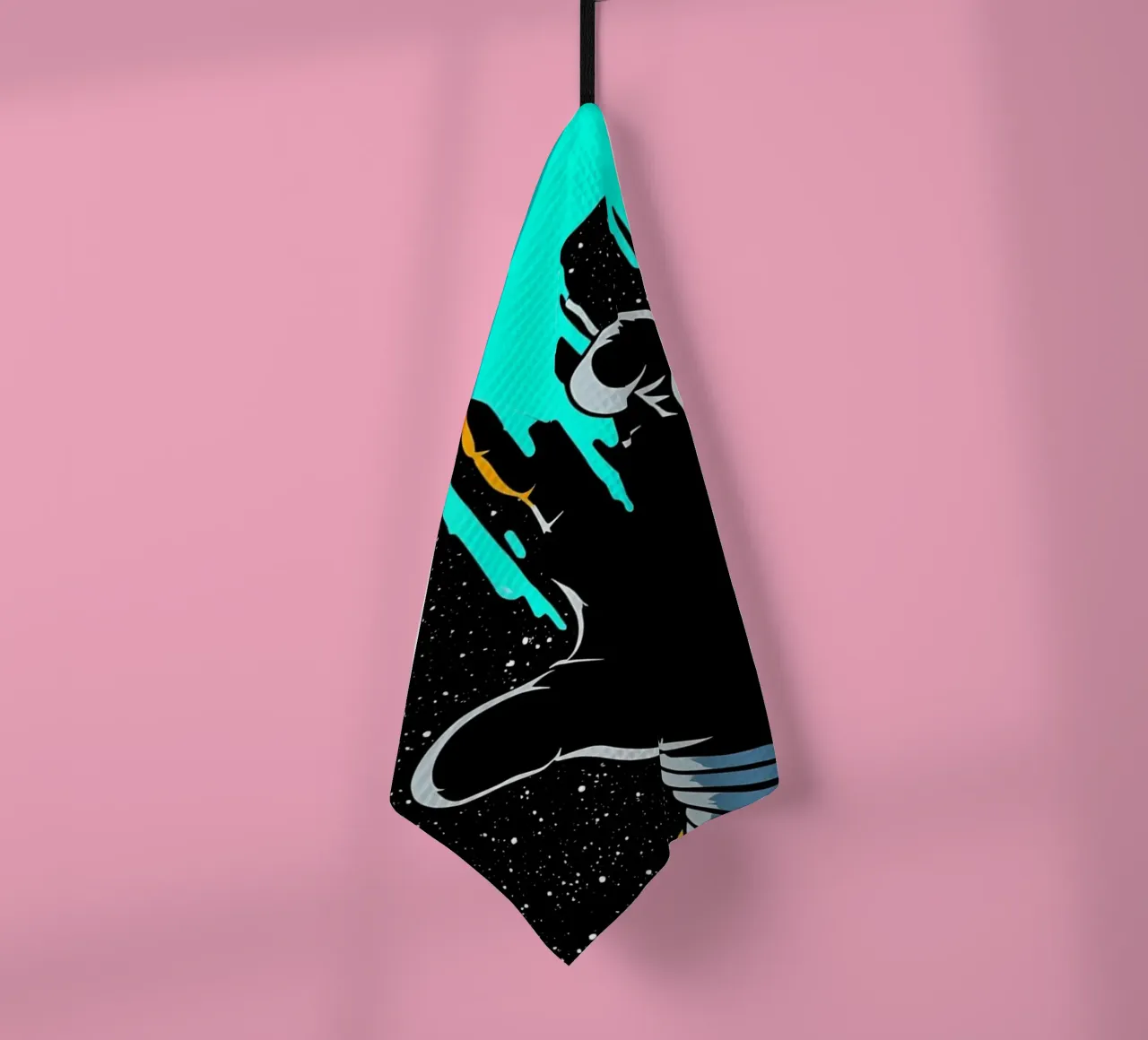 Astronaut berührt Stern - Pop Art Geschirrtuch von ColorCrash Gallery