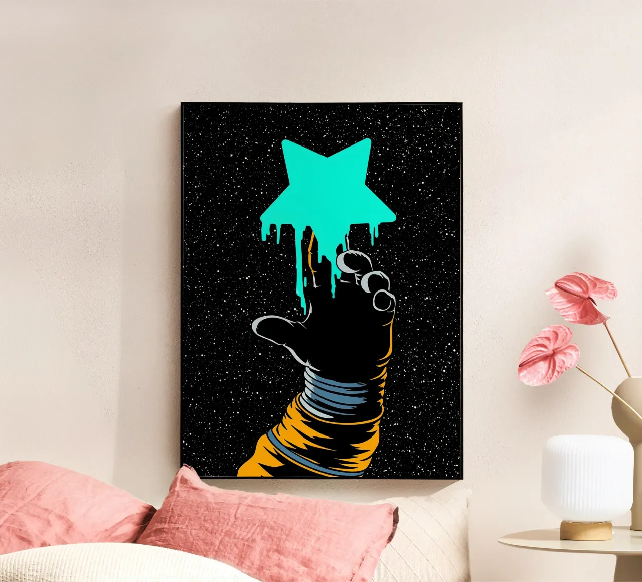 Astronauta tocando estrella - Pop Art metacrilato de ColorCrash Gallery