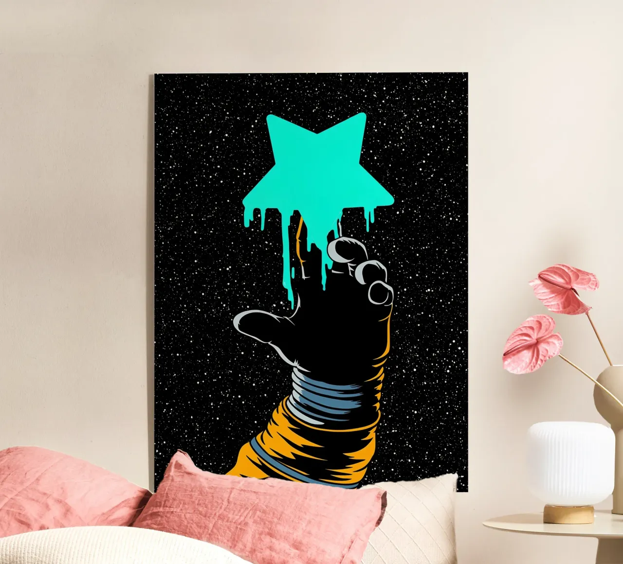 Astronauta tocando estrella - Pop Art metacrilato de ColorCrash Gallery