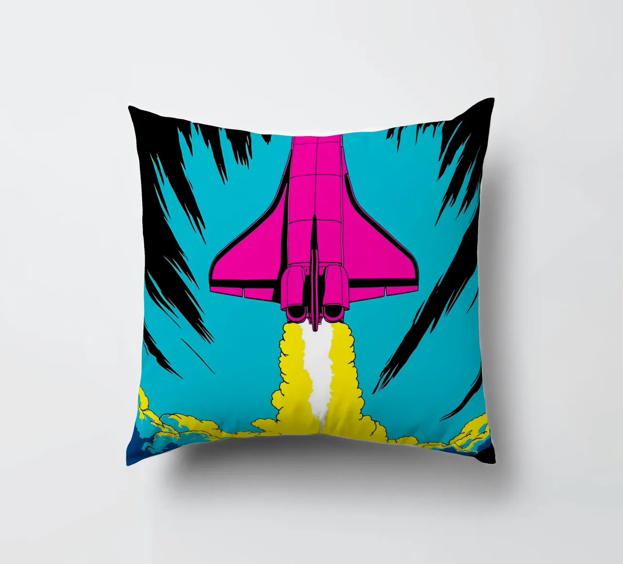 Lancio dello Space Shuttle - Pop Art cuscino da ColorCrash Gallery