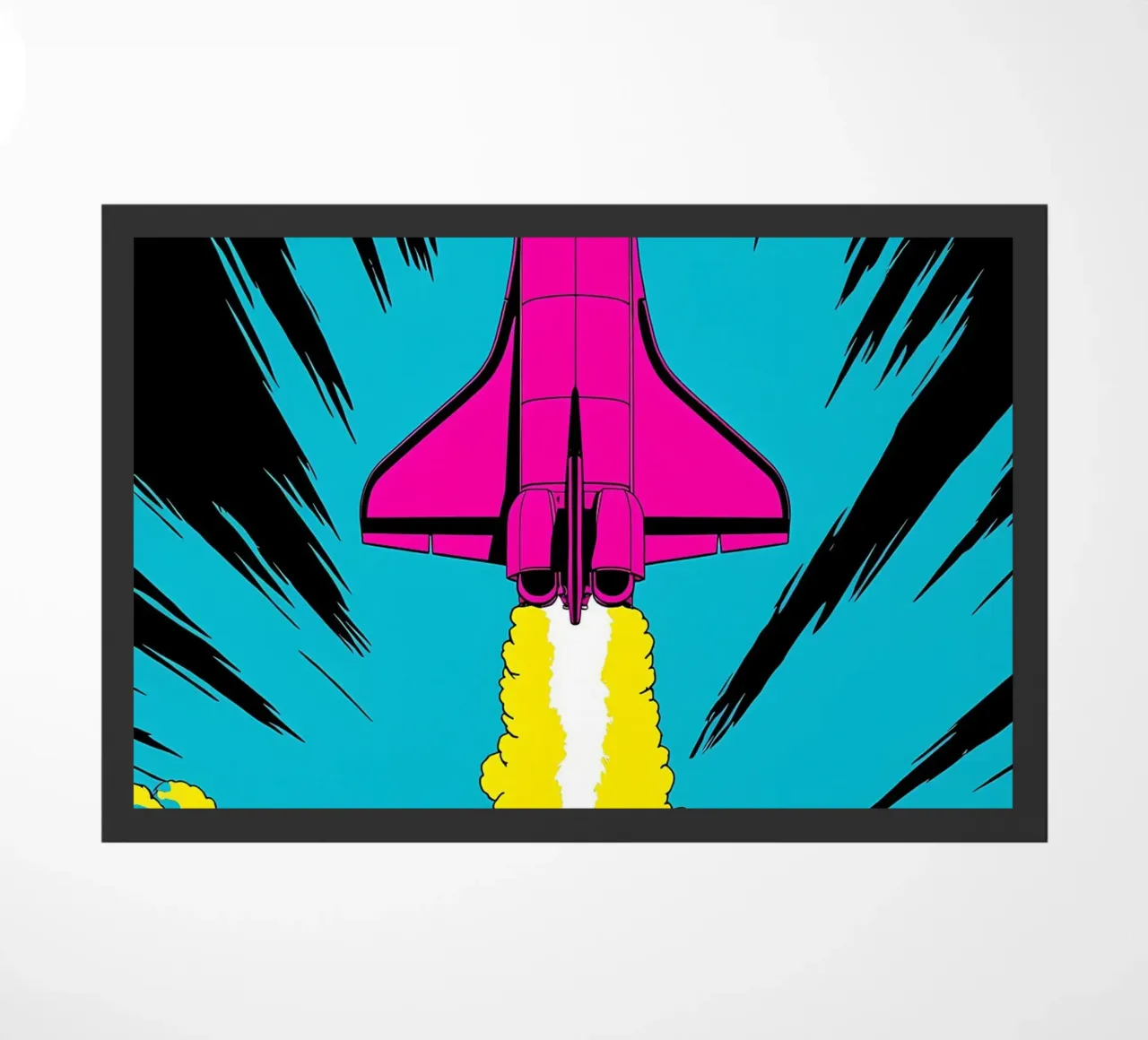 Lancering spaceshuttle - Pop Art deurmat van ColorCrash Gallery