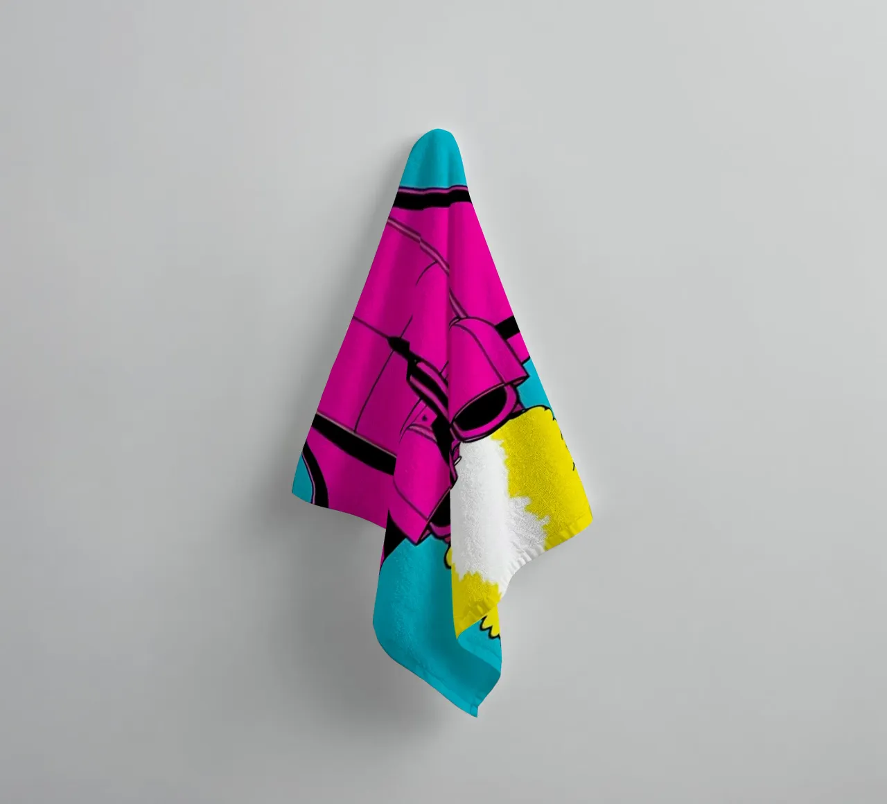 Lancering spaceshuttle - Pop Art badhanddoek van ColorCrash Gallery