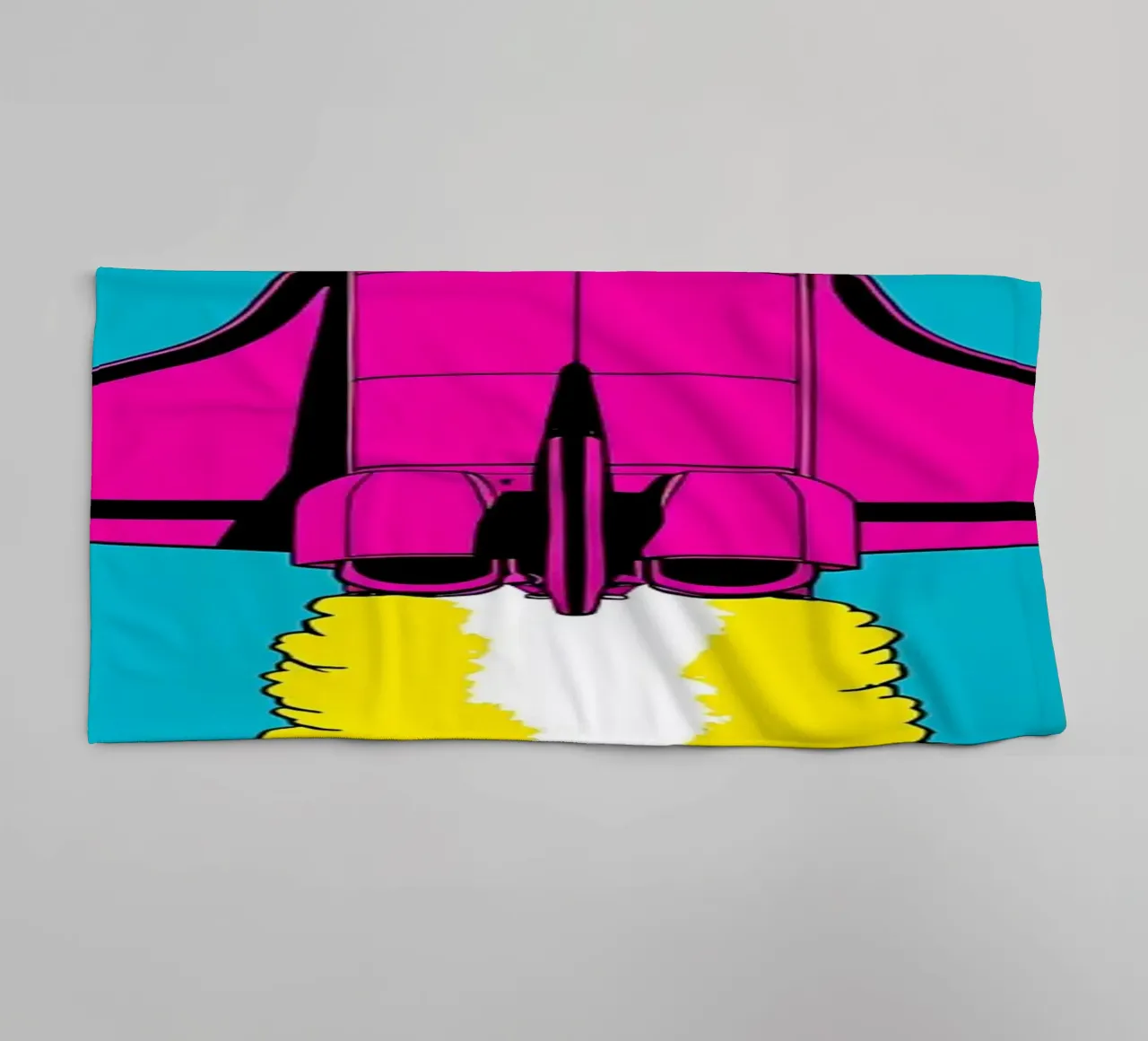 Lancering spaceshuttle - Pop Art badhanddoek van ColorCrash Gallery