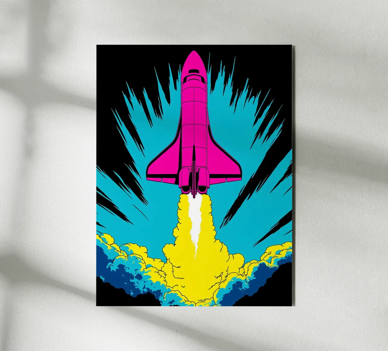 Lancio dello Space Shuttle - Pop Art alluminio dibond da ColorCrash Gallery