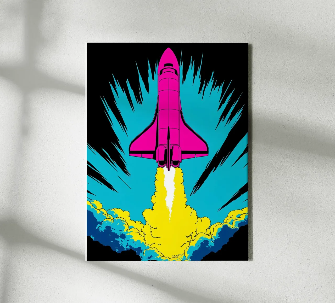 Lancering spaceshuttle - Pop Art canvas van ColorCrash Gallery