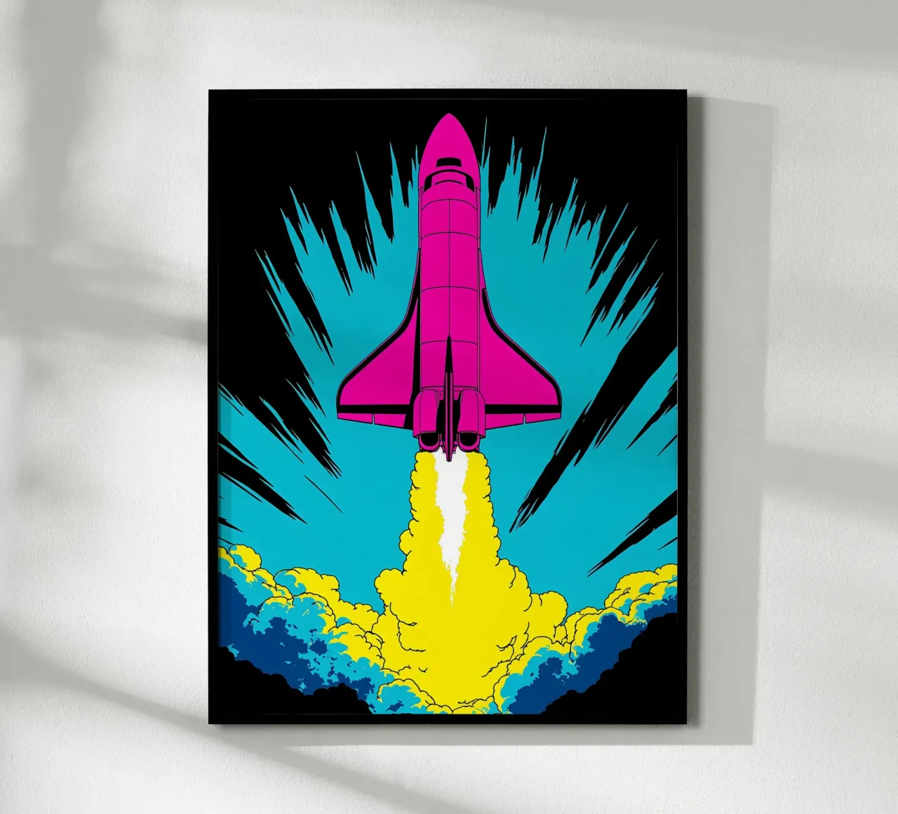 Lancering spaceshuttle - Pop Art hahnemühle van ColorCrash Gallery