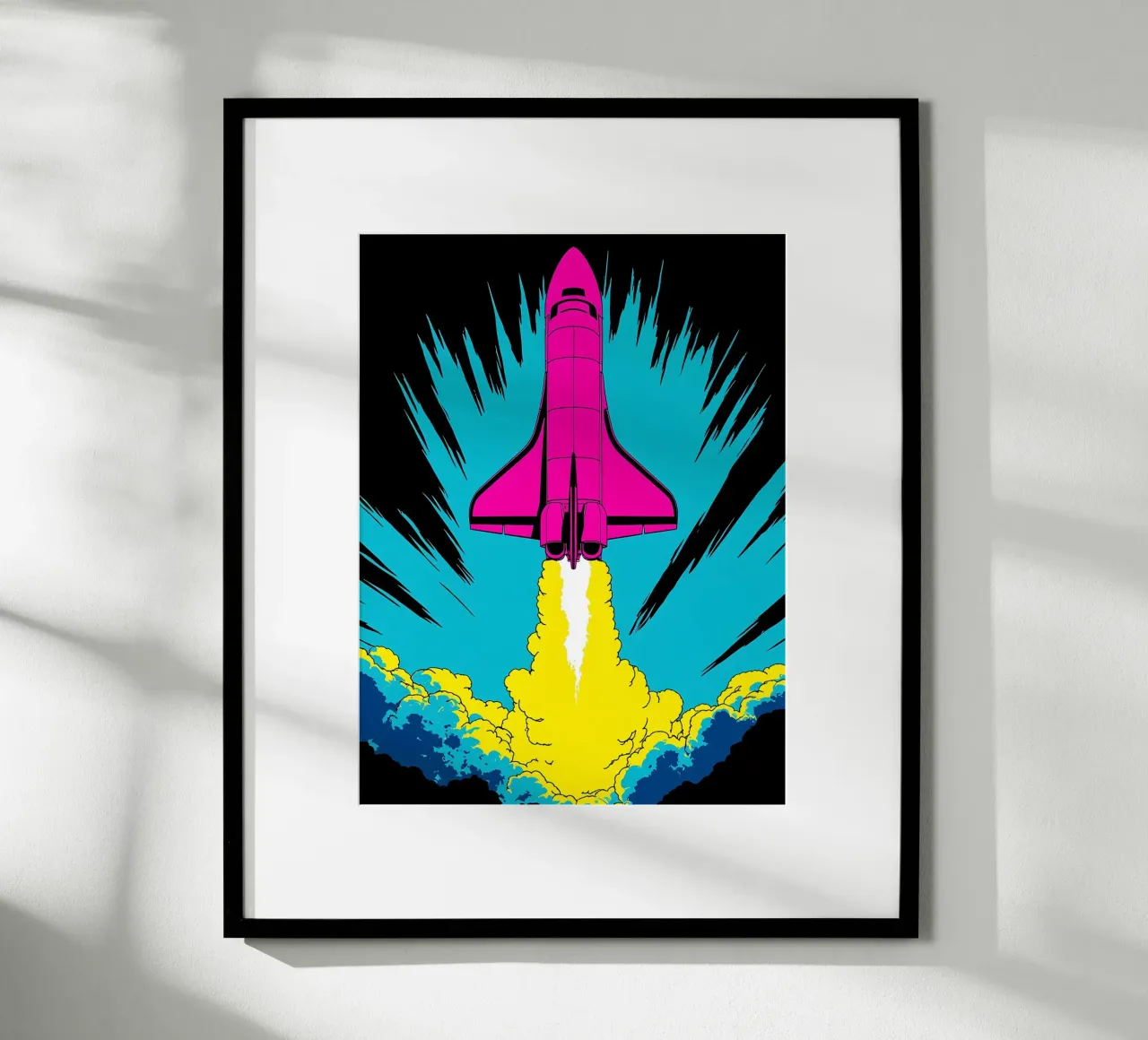 Lancering spaceshuttle - Pop Art hahnemühle van ColorCrash Gallery