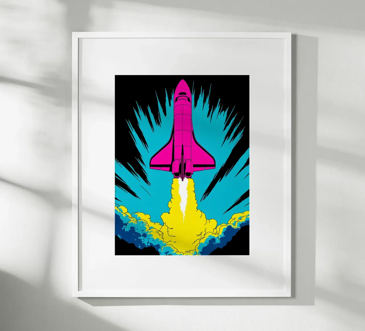 Lancering spaceshuttle - Pop Art hahnemühle van ColorCrash Gallery