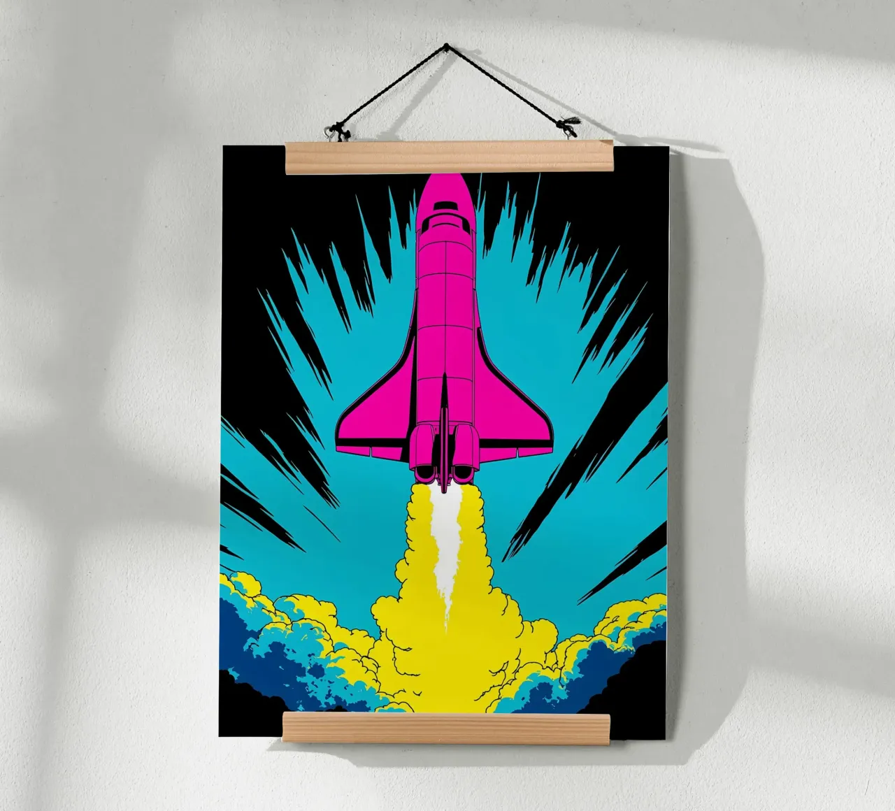 Lancering spaceshuttle - Pop Art hahnemühle van ColorCrash Gallery