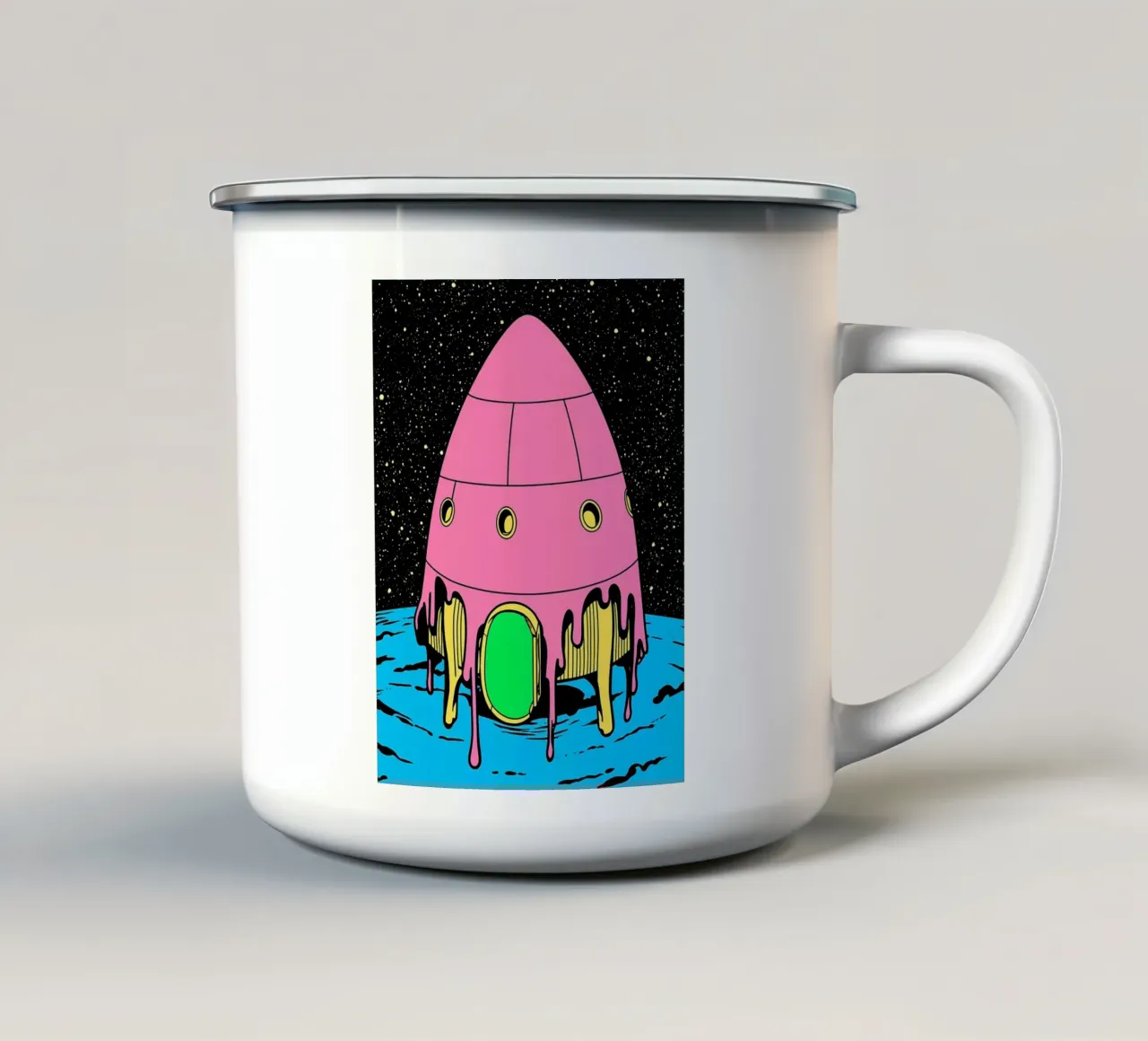 Lander - Pop Art tazza in smalto da ColorCrash Gallery