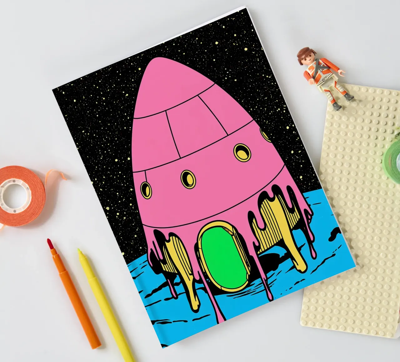 Lander - Pop Art notebook by ColorCrash Gallery