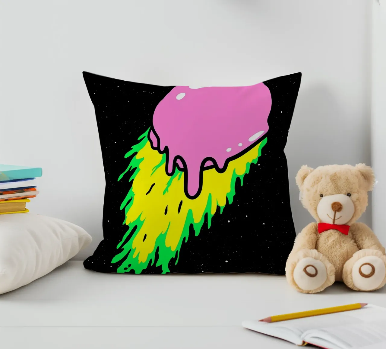 Melting Meteor - Pop Art decorative cushion by ColorCrash Gallery