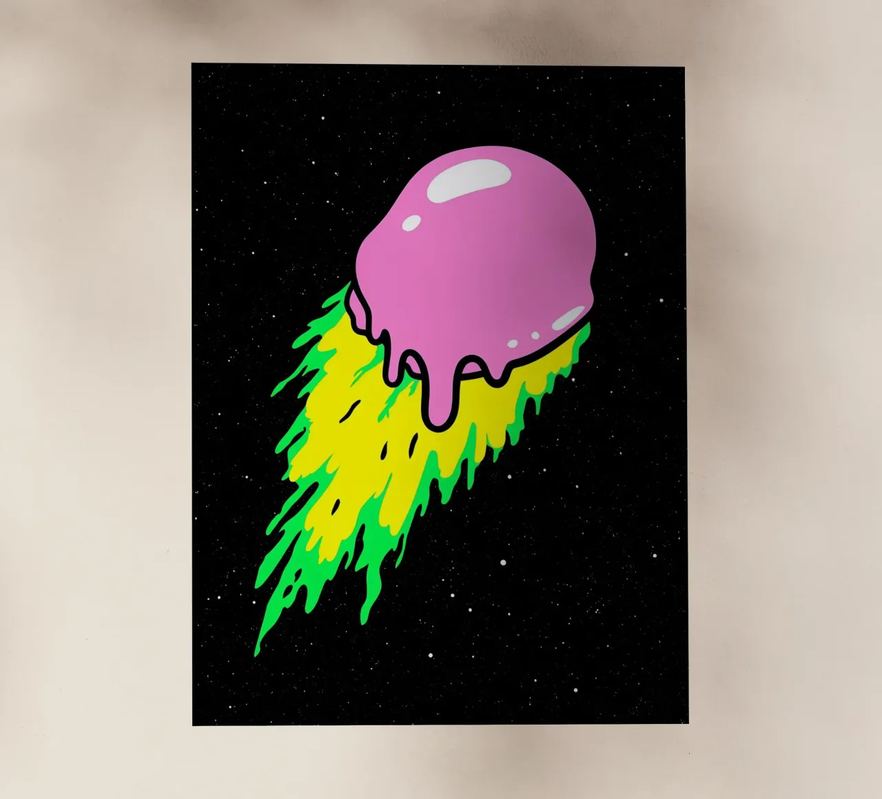 Meteoro en fusión - Pop Art lámina retroiluminada de ColorCrash Gallery