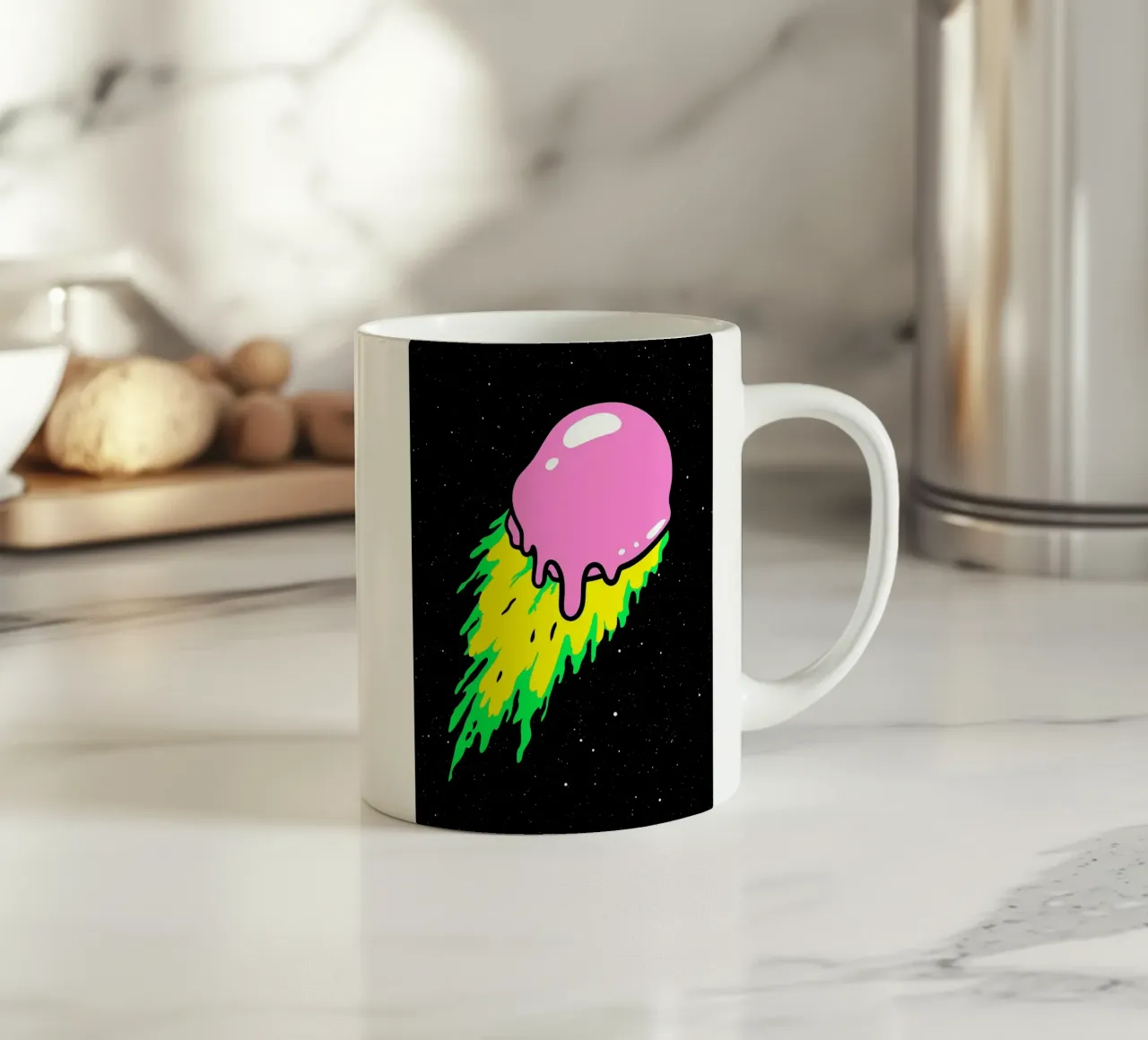 Meteora che si scioglie - Pop Art tazza in ceramica da ColorCrash Gallery