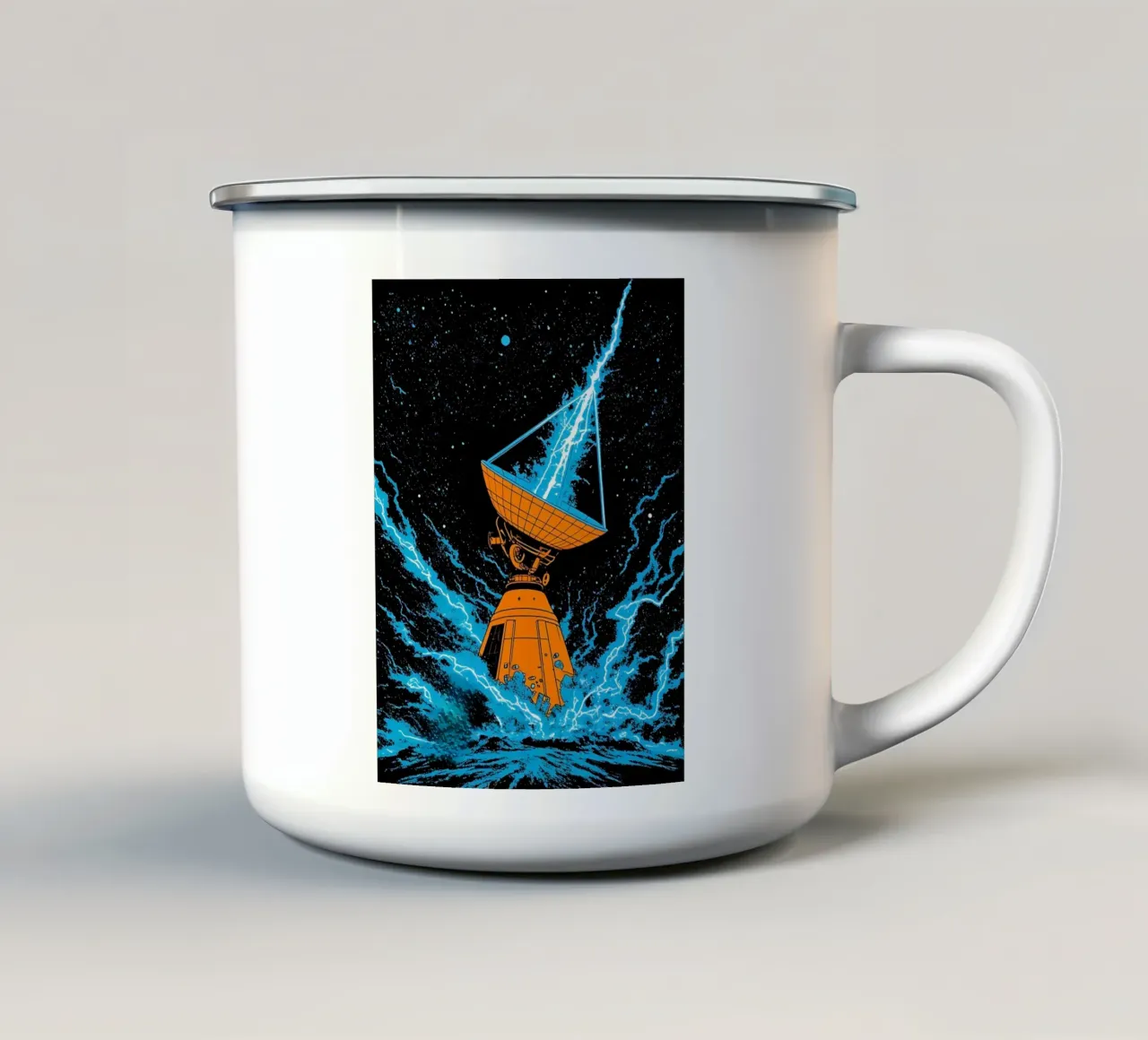 Antenna satellitare Lightning - Pop Art tazza in smalto da ColorCrash Gallery