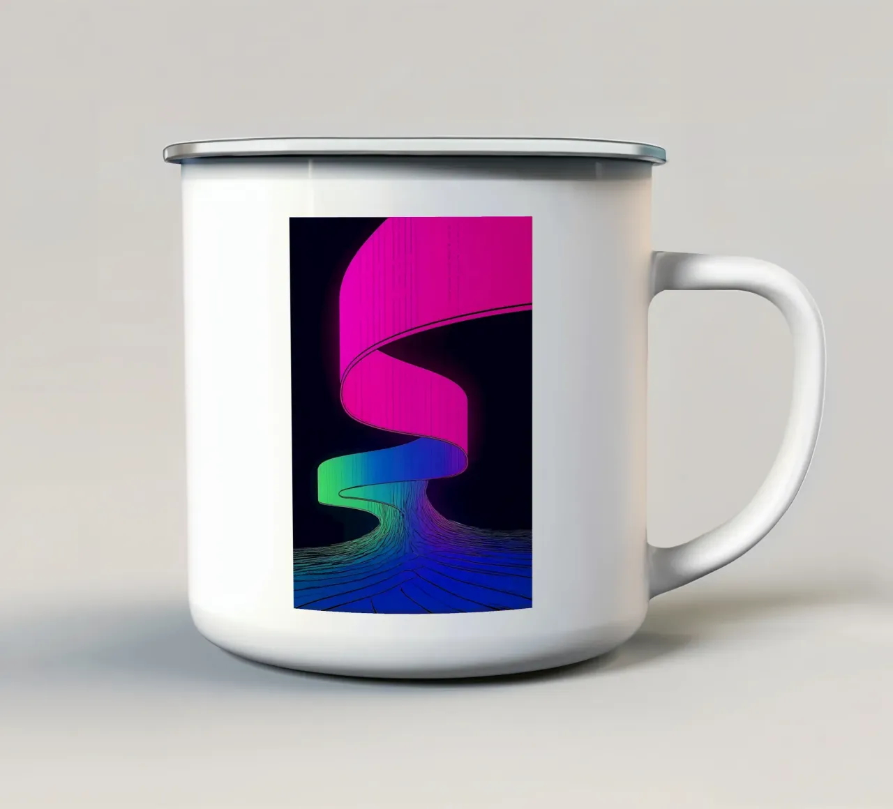Mondo alieno - Pop Art tazza in smalto da ColorCrash Gallery