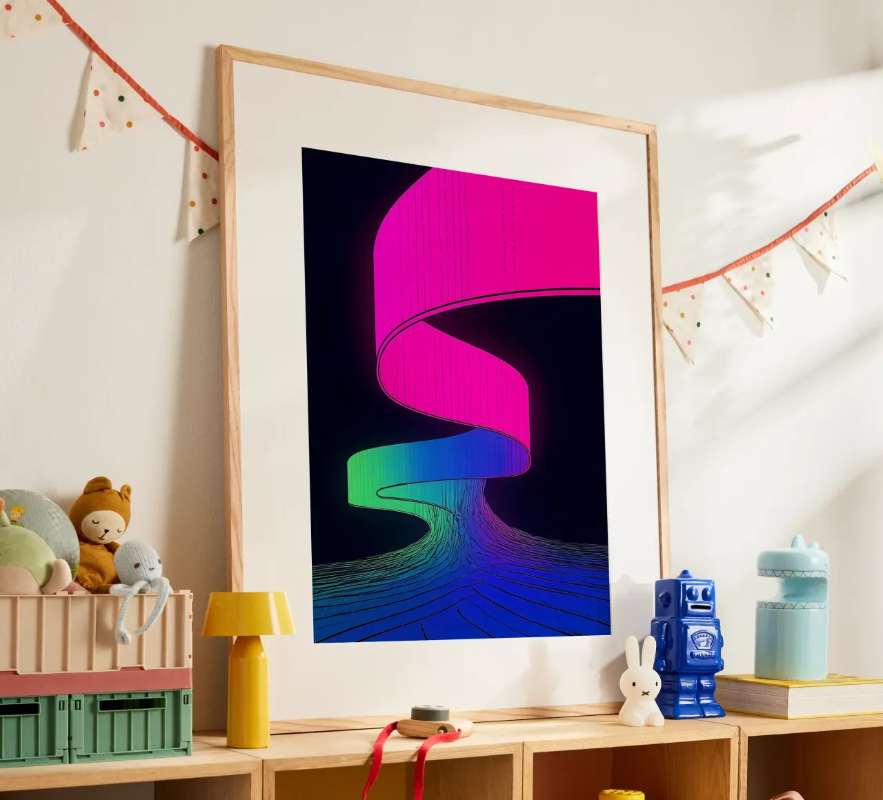 Mundo alienígena - Pop Art poster con marco de plástico de ColorCrash Gallery