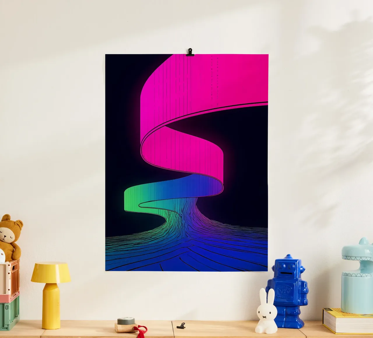 Mundo alienígena - Pop Art poster con marco de plástico de ColorCrash Gallery