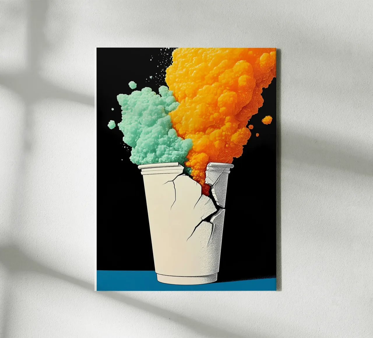 Bicchiere di carta incrinato - Pop Art tela con Cornice a cassetta da ColorCrash Gallery