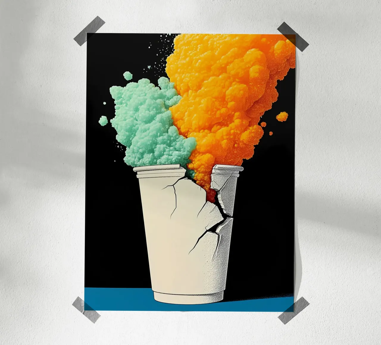 Zerrissener Pappbecher - Pop Art Poster von ColorCrash Gallery