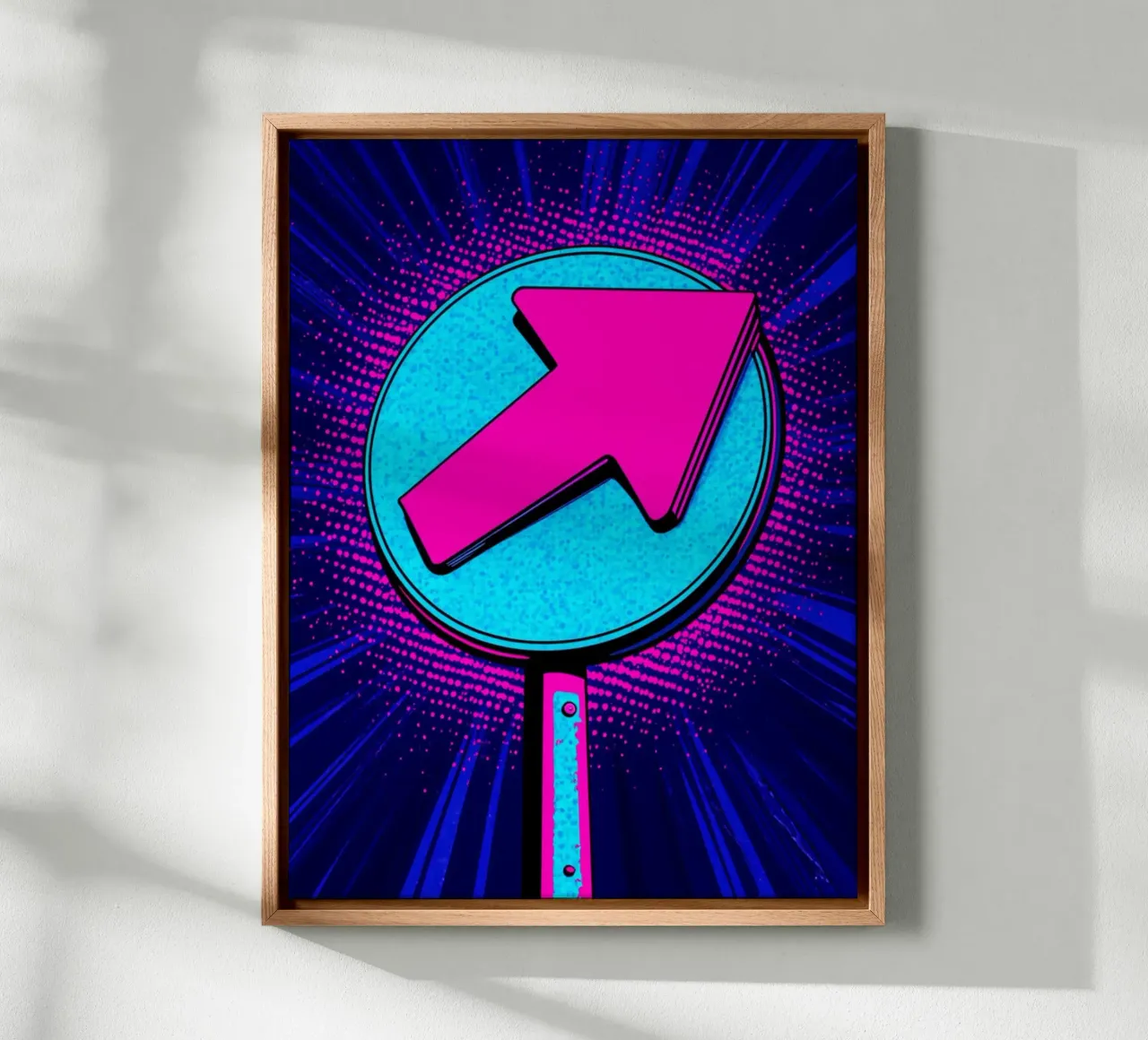 Pijl teken - Pop Art canvas met Baklijst van ColorCrash Gallery