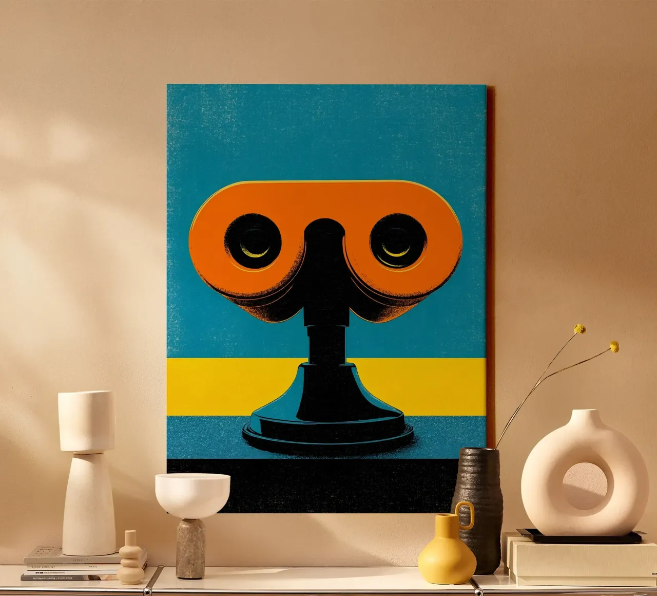 Binoculars - Pop Art canvas by ColorCrash Gallery