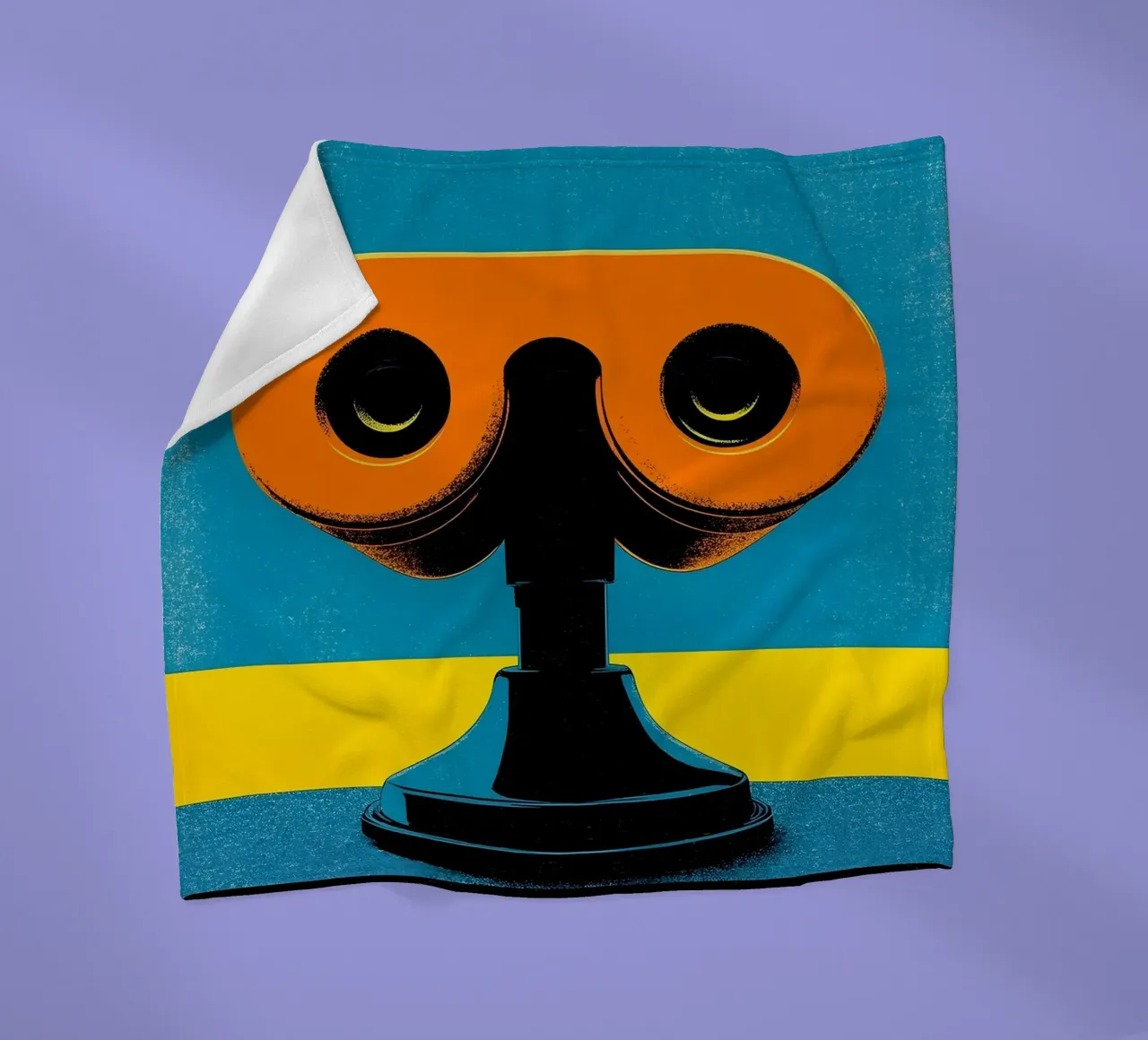 Binoculars - Pop Art fleece blanket by ColorCrash Gallery