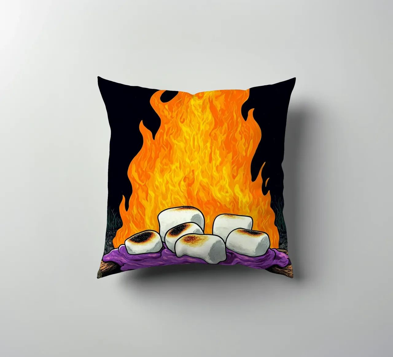 Marshmallows sul fuoco - Pop Art cuscino da ColorCrash Gallery