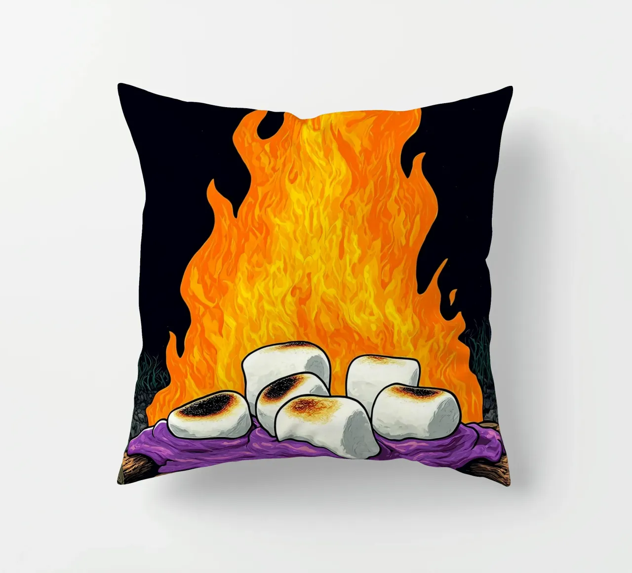 Marshmallows sul fuoco - Pop Art cuscino da ColorCrash Gallery