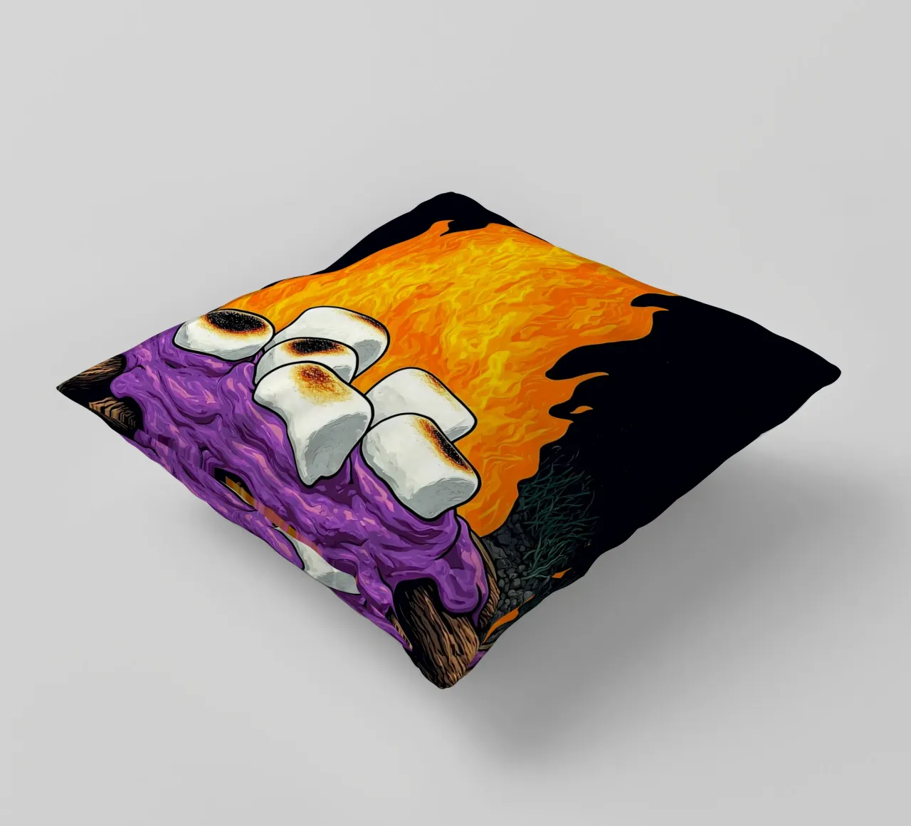 Marshmallows sul fuoco - Pop Art cuscino da ColorCrash Gallery