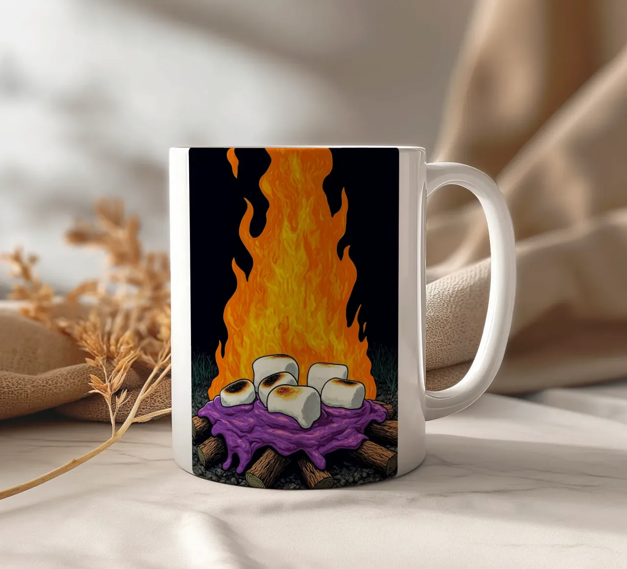 Marshmallows sul fuoco - Pop Art tazza in ceramica da ColorCrash Gallery