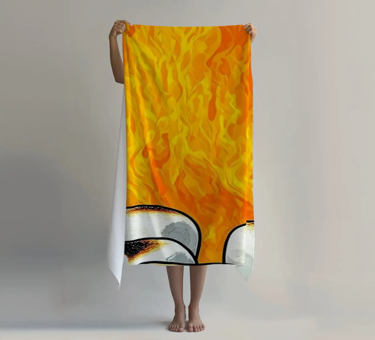 Marshmallows sul fuoco - Pop Art telo mare da ColorCrash Gallery