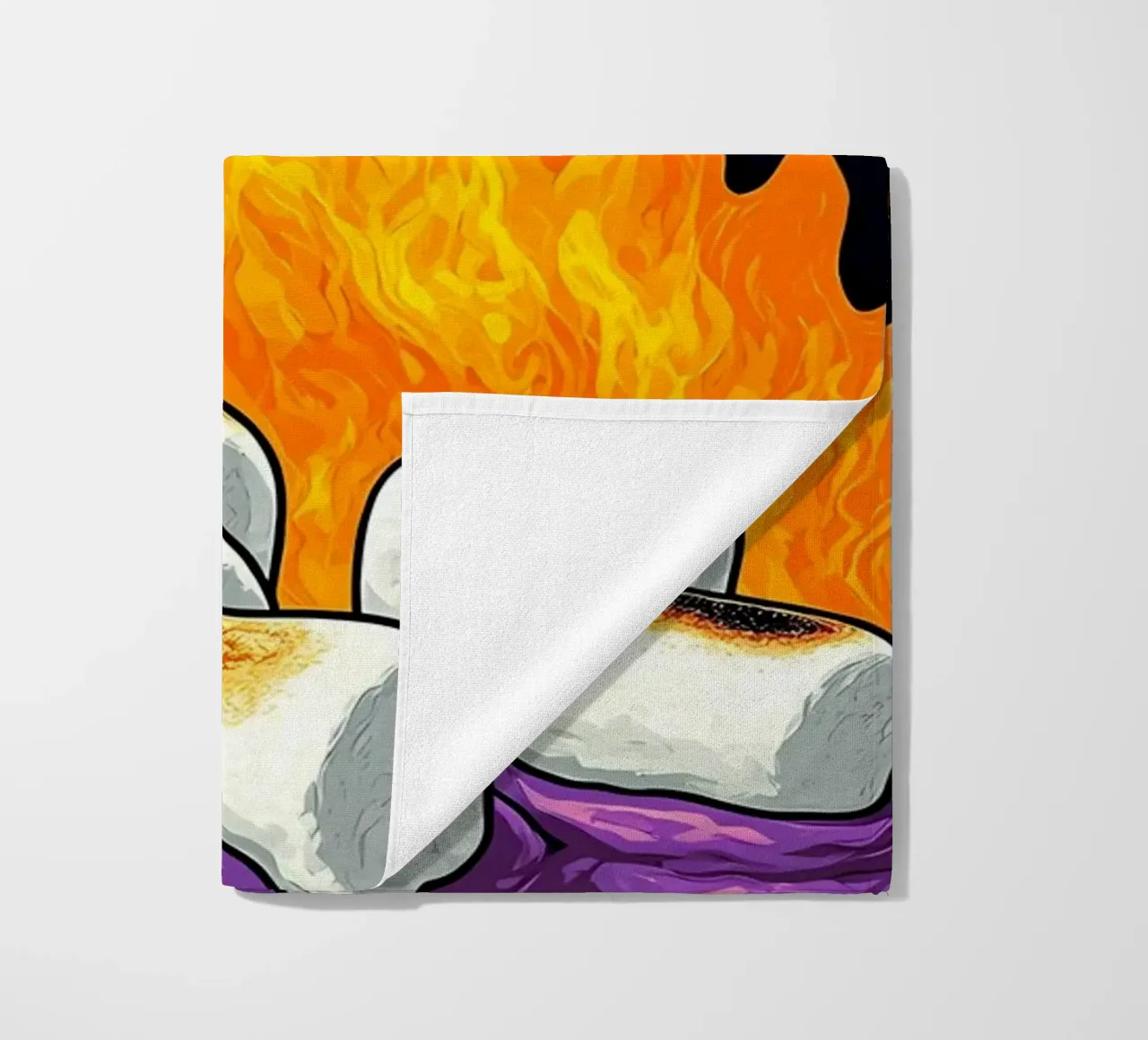 Marshmallows sul fuoco - Pop Art telo mare da ColorCrash Gallery