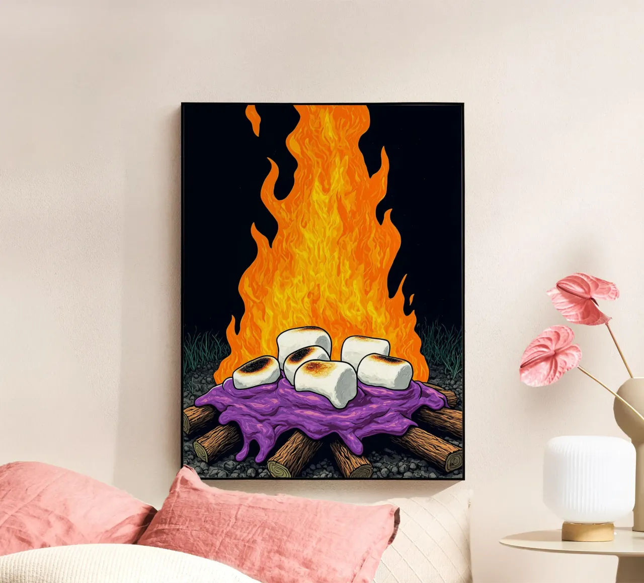 Marshmallows sul fuoco - Pop Art plexiglass da ColorCrash Gallery