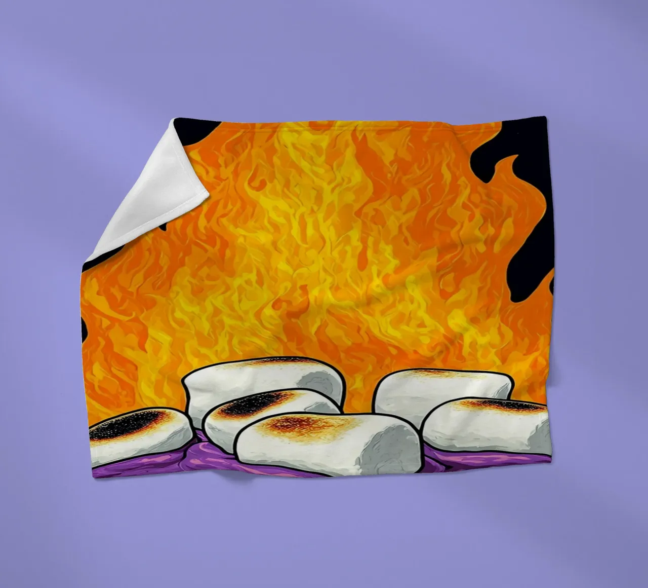 Marshmallows sul fuoco - Pop Art coperta in pile da ColorCrash Gallery