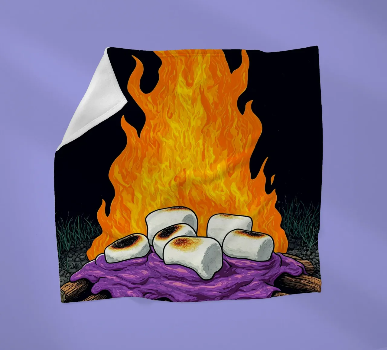 Marshmallows sul fuoco - Pop Art coperta in pile da ColorCrash Gallery