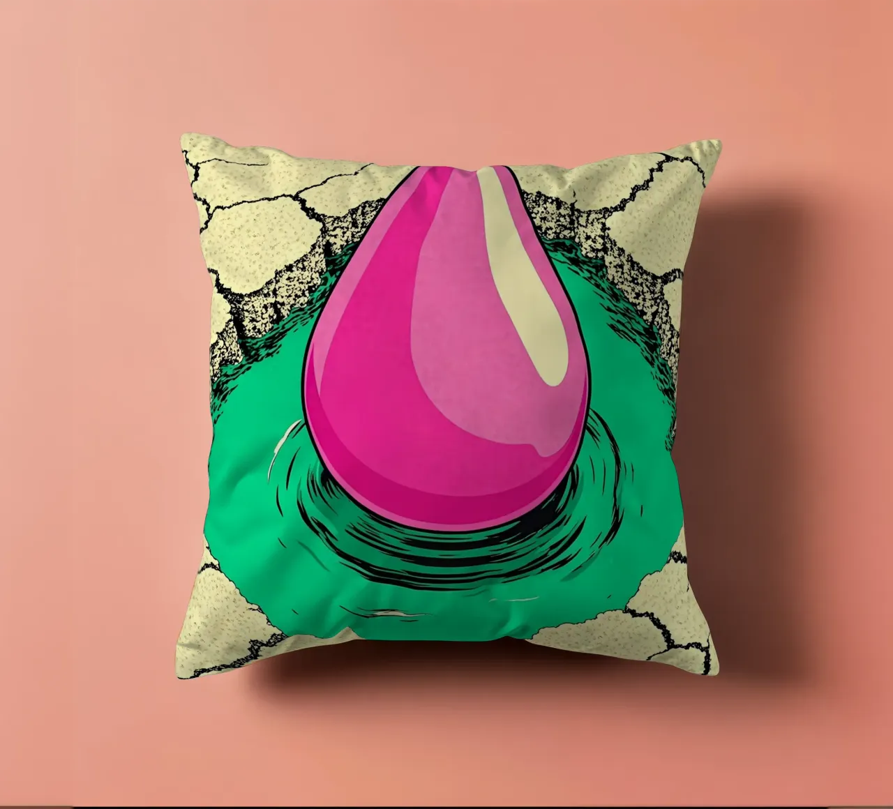 Teardrop - Pop Art cuscino da ColorCrash Gallery
