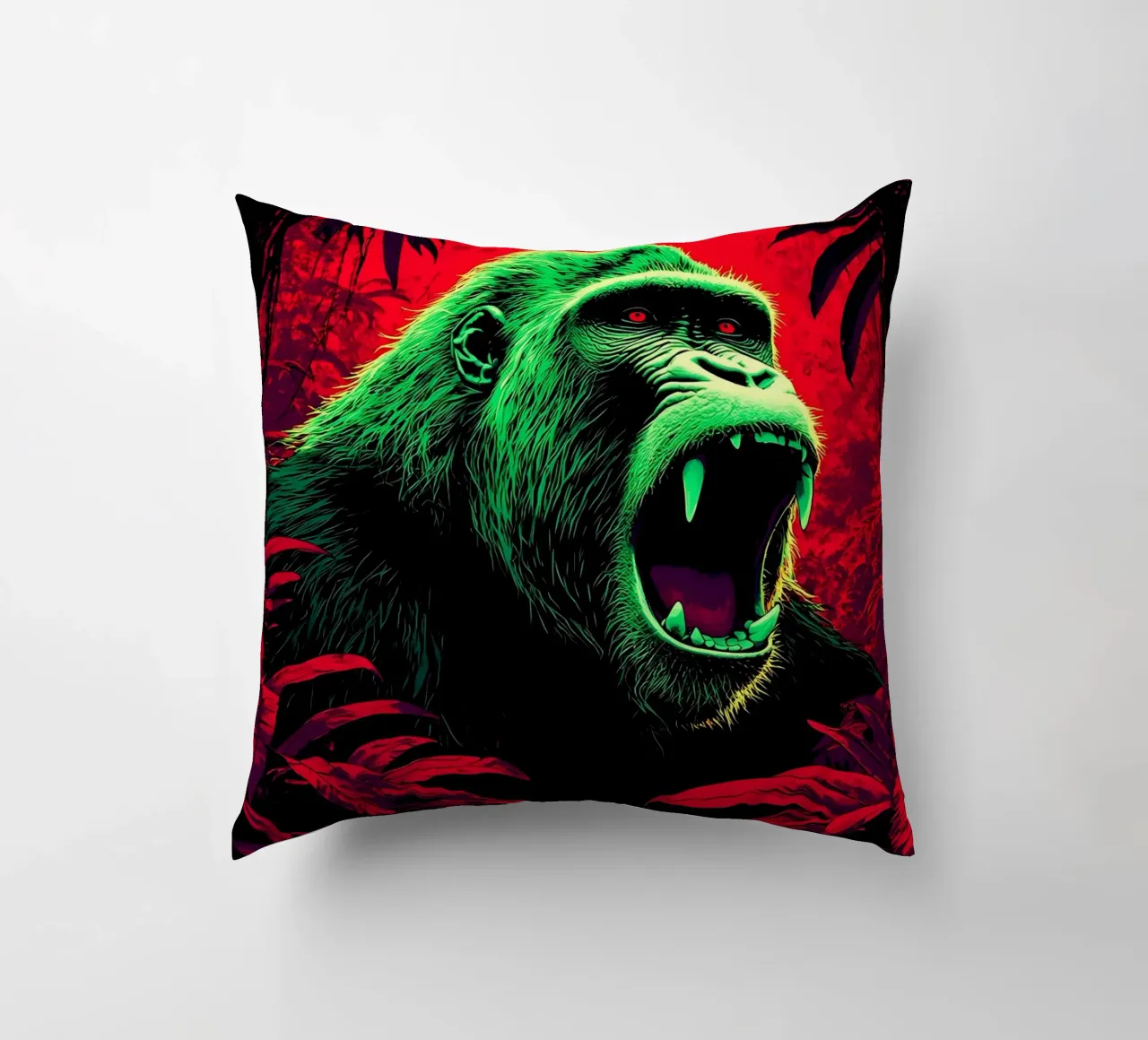Gorilla nella giungla - Pop Art cuscino da ColorCrash Gallery