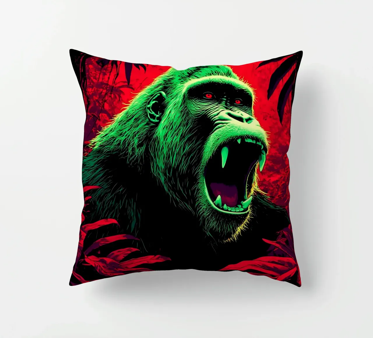 Gorilla nella giungla - Pop Art cuscino da ColorCrash Gallery
