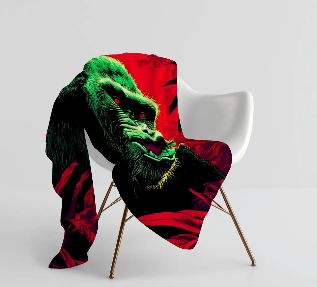Gorilla nella giungla - Pop Art coperta in pile da ColorCrash Gallery