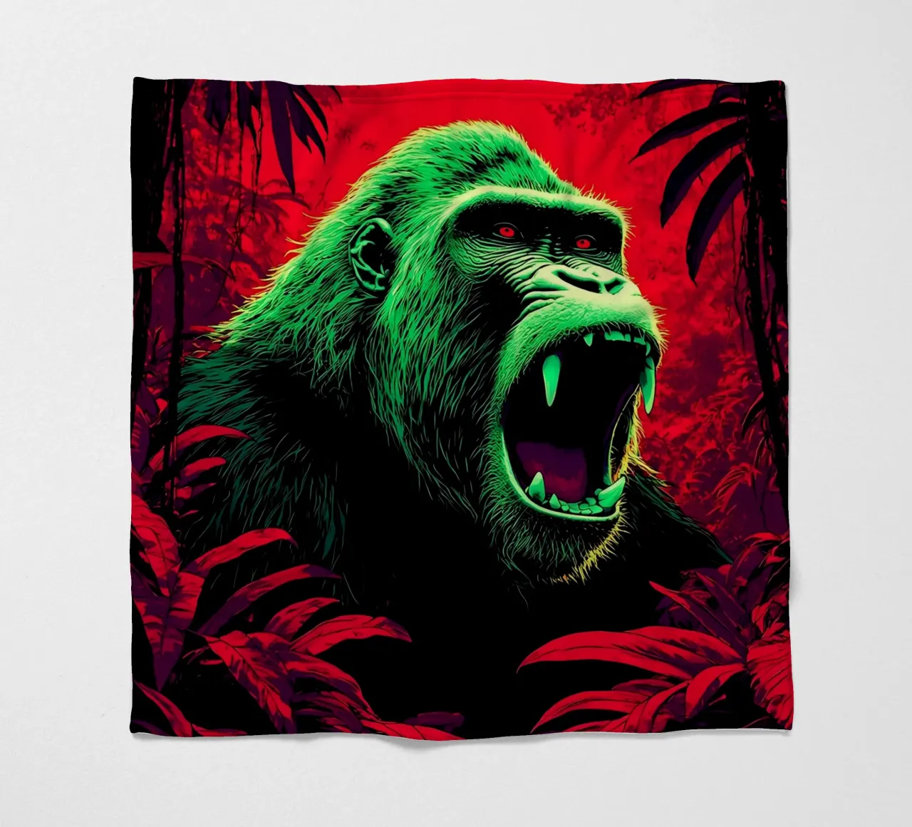 Gorilla nella giungla - Pop Art coperta in pile da ColorCrash Gallery