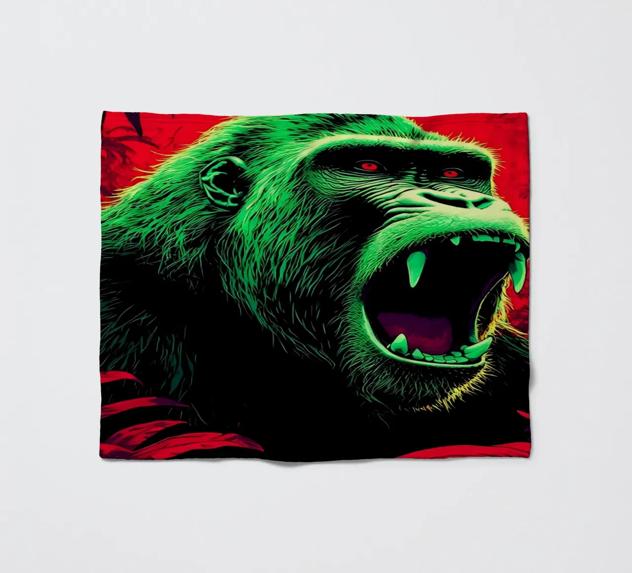 Gorilla nella giungla - Pop Art coperta in pile da ColorCrash Gallery